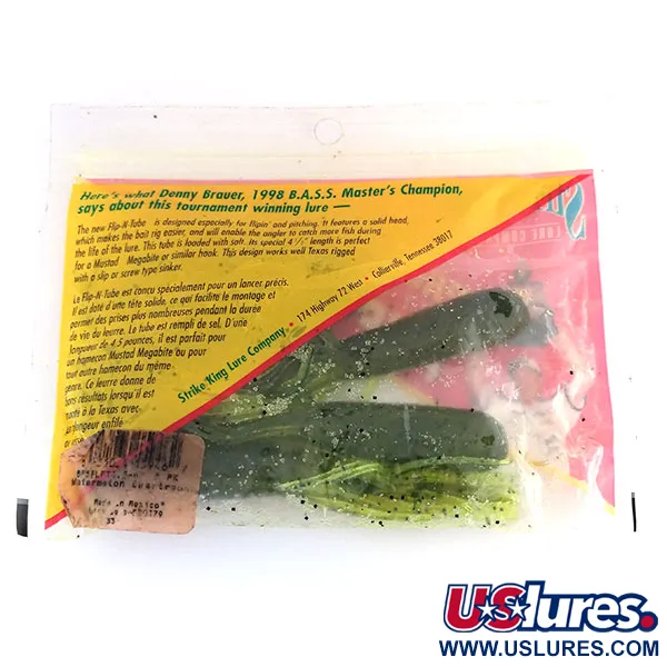 Strike King Flip-N-Tubs softbait, Chartreuse, 10cm, gezouten, #9614