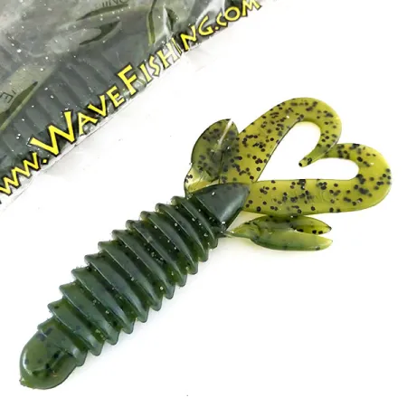 Wave Worms Swim Bug Softbait, Watermelon/Black, 10cm, 7stuks, #9615