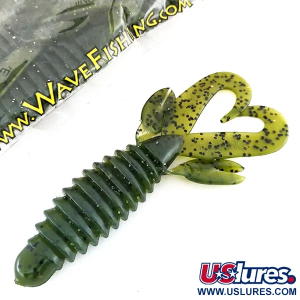 Wave Worms Swim Bug Softbait, Watermelon/Black, 10cm, 7stuks, #9615
