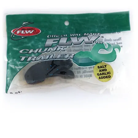 Wal Mart FLW Chunk Softbait, Zwart / Blauw, 7,5cm, Trailer, #9621