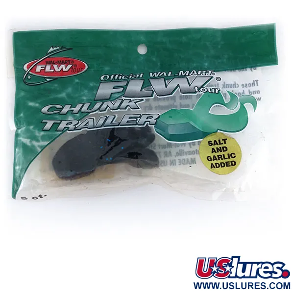 Wal Mart FLW Chunk Softbait, Zwart / Blauw, 7,5cm, Trailer, #9621