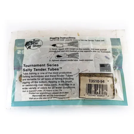 Bass Pro Shops Salty Tender Tubes softbait, Green Pumpkin, 7cm, #9624