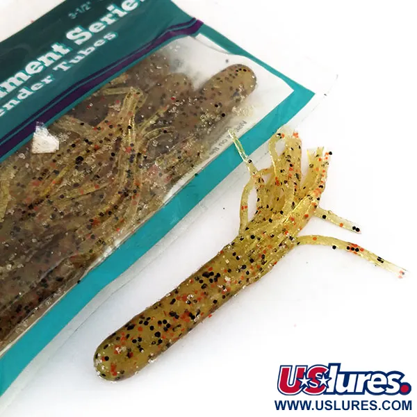 Bass Pro Shops Salty Tender Tubes softbait, Green Pumpkin, 7cm, #9624