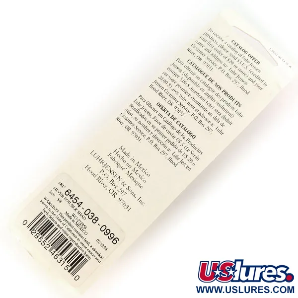 Luhr Jensen P.J.POP Houten Popper, Zwart/Zilver, 17g, Handgemaakt, #9634