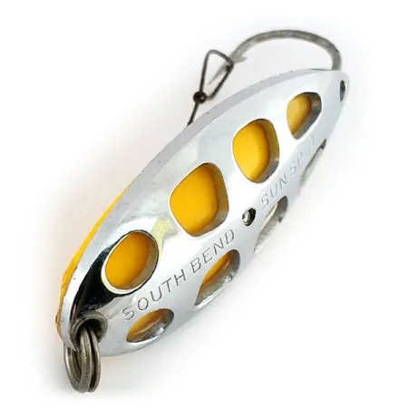 South Bend Sun Spot Lepel, Nikkel / Geel, 14g, geperforeerd, #9652