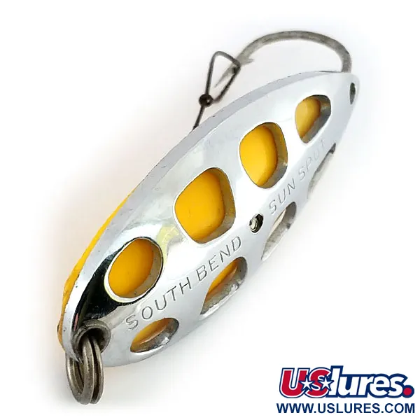 South Bend Sun Spot Lepel, Nikkel / Geel, 14g, geperforeerd, #9652