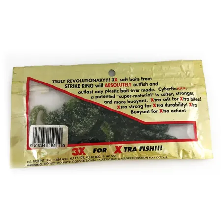 Strike King Ribbon Tail Worm softbait, Watermelon/Chart, 15cm, #9663