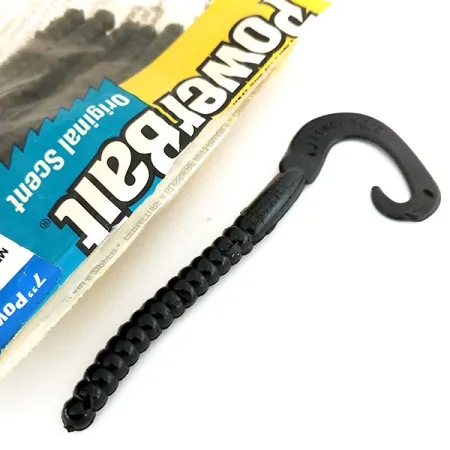 Berkley Powerbait Power Worm Softbait, Black, 17.5cm, Aroma, #9665
