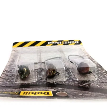 DUH!!! Head jig heads Kit, Olijf / Rood, 11g, Offset Haak, #9818