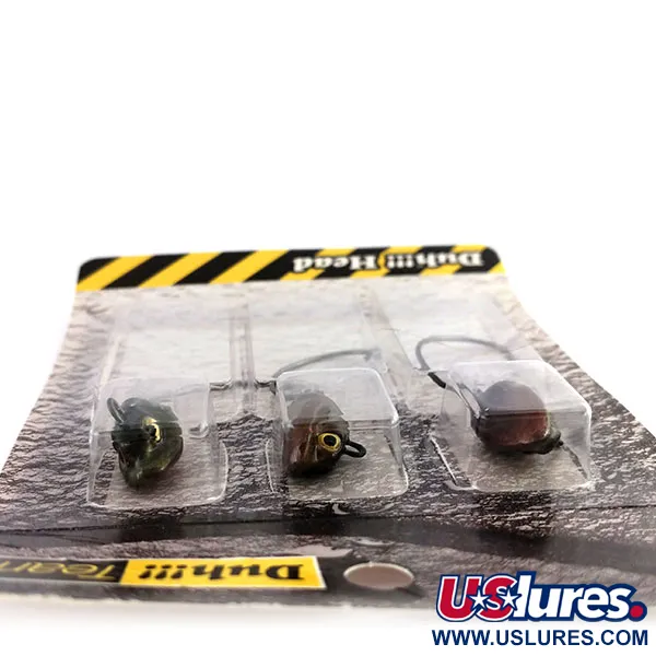 DUH!!! Head jig heads Kit, Olijf / Rood, 11g, Offset Haak, #9818