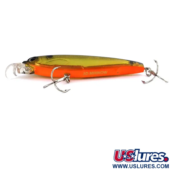 Yo-zuri 3D Minnow Suspender, Goud-Oranje, 7g, Prisma-afwerking, #9842