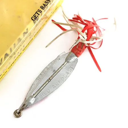 Fred Arbogast 3 Hawaiian Lepel, Rood-Wit, 16g, Wierbeschermer, #9846