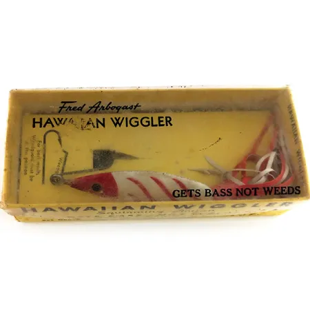 Fred Arbogast 3 Hawaiian Lepel, Rood-Wit, 16g, Wierbeschermer, #9846