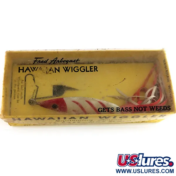 Fred Arbogast 3 Hawaiian Lepel, Rood-Wit, 16g, Wierbeschermer, #9846