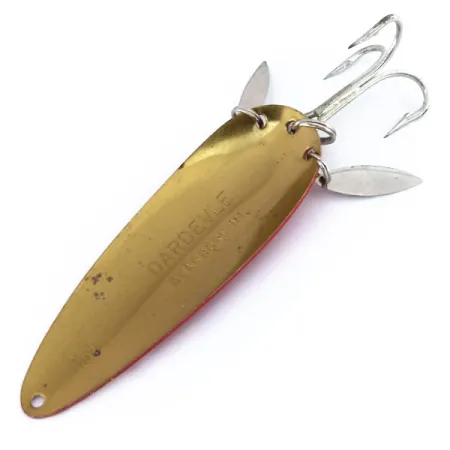 Dardevle Klicker Lepel, Rood / Wit / Messing, 28g, Klankbladen, #9928