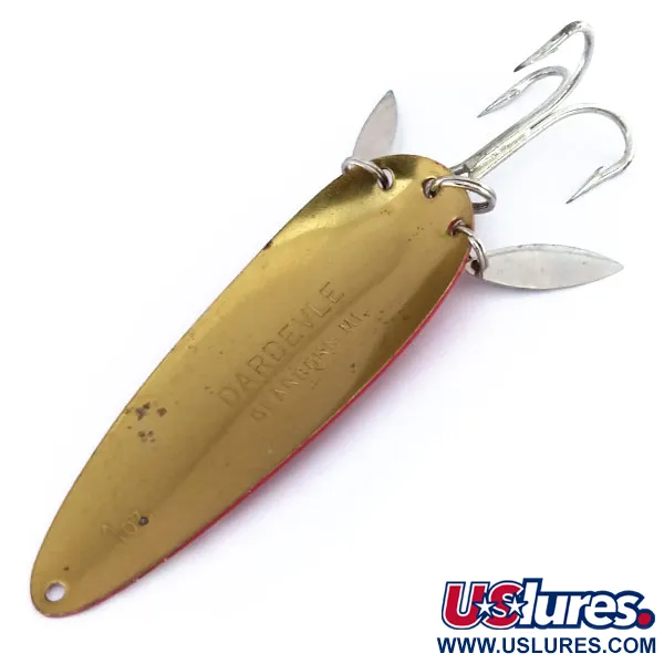 Dardevle Klicker Lepel, Rood / Wit / Messing, 28g, Klankbladen, #9928