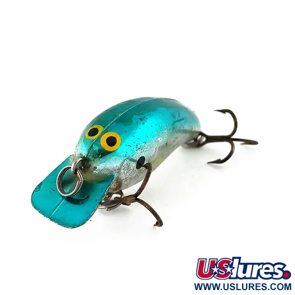 Norman Tiny N Crankbait, Zilver-Teal, 4g, Ratelkammer, #9987