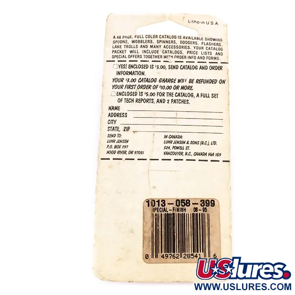 Luhr Jensen Lil' Kroc (Krocodile Stubby) Lepel, Rood/Nikkel, 14g, #9996